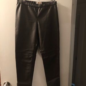 Michael Kors Faux Brown Leather Legging Pants 10
